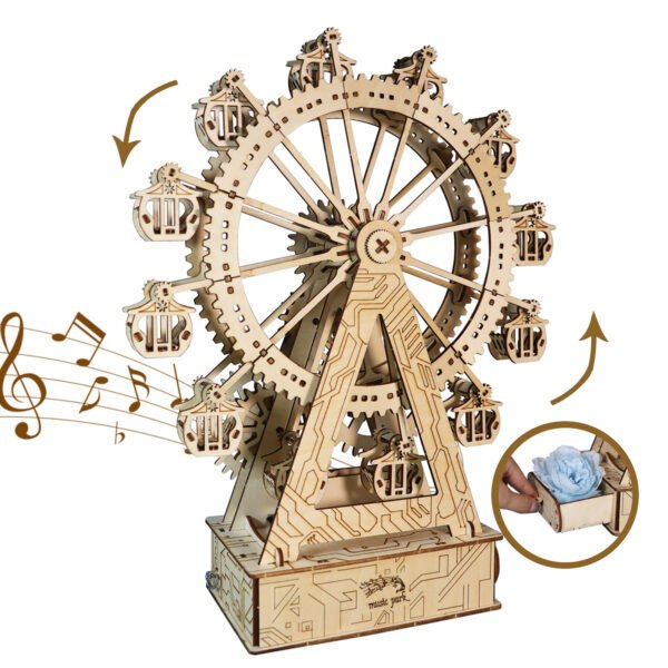 3D wooden music box puzzle – “You Are My Sunshine” Stunning Handmade Model Ferris Wheel