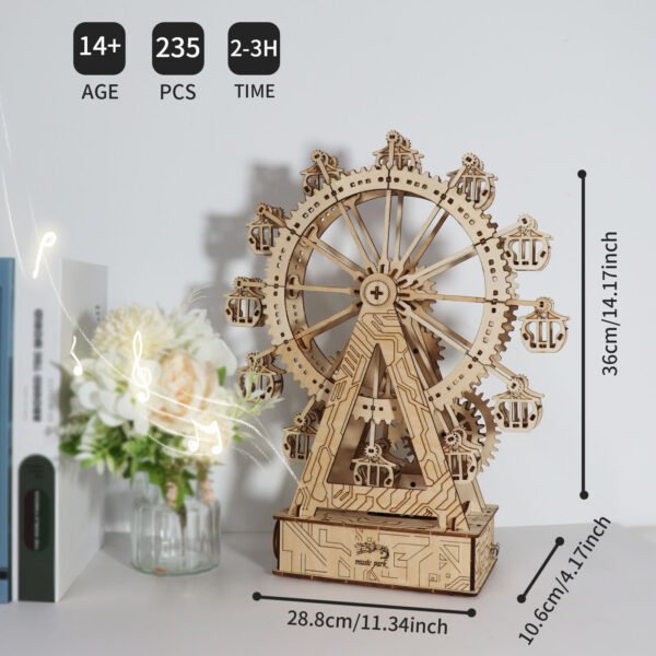 3D wooden music box puzzle – “You Are My Sunshine” Stunning Handmade Model Ferris Wheel