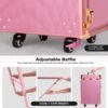 Portable Nail Table, Rolling Manicure Table W/3 Color Light And Speaker, Portable Nail Tech Desk, Foldable Nail Travel Case For Nail Tech W/Wheel, Colorful Pink